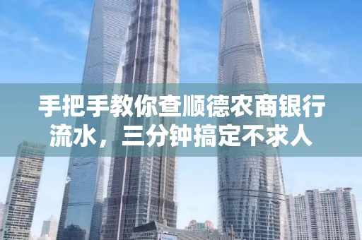 手把手教你查顺德农商银行流水,三分钟搞定不求人